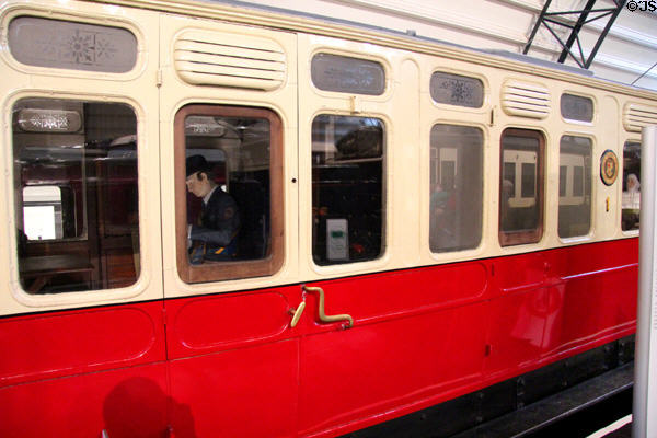 County Donegall Railway Joint Committee on carriage no. 1 at Ulster Transport Museum. Belfast, Northern Ireland.