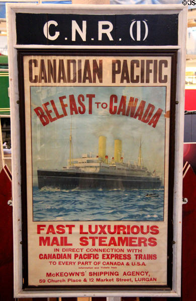 Canadian Pacific mail steamers poster at Ulster Transport Museum. Belfast, Northern Ireland.