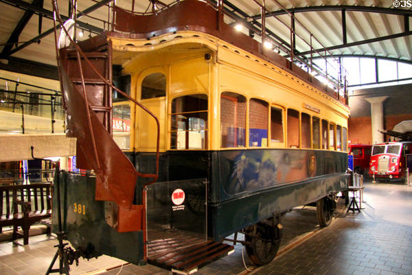 Great Northern Railway (Ireland) horse-drawn tram 381 (1883) at Ulster Transport Museum. Belfast, Northern Ireland.