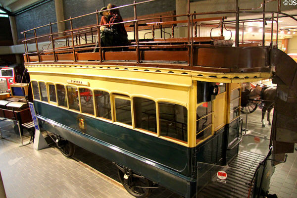 Great Northern Railway (Ireland) horse-drawn tram 381 (1883) at Ulster Transport Museum. Belfast, Northern Ireland.