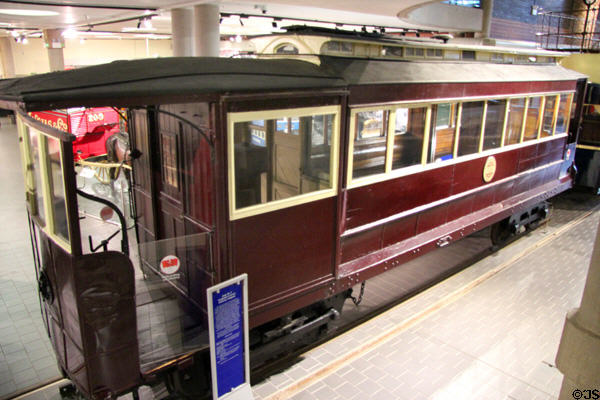 Bessbrook & Newry Tramway electric tram 2 (1885) at Ulster Transport Museum. Belfast, Northern Ireland.