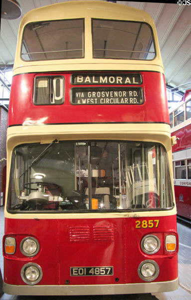 City Bus Ltd. of Belfast Fleetline bus (1973) by Daimler at Ulster Transport Museum. Belfast, Northern Ireland.