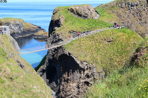Carrick-a-Rede Rope Bridge on Antrim Coast. Northern Ireland.