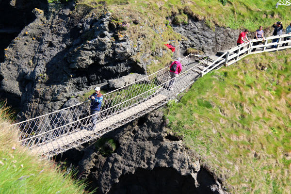 Carrick-a-Rede Rope Bridge on Antrim Coast. Northern Ireland.