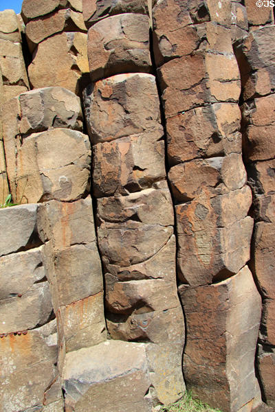 Details of basalt columns at Giant's Causeway. Northern Ireland.