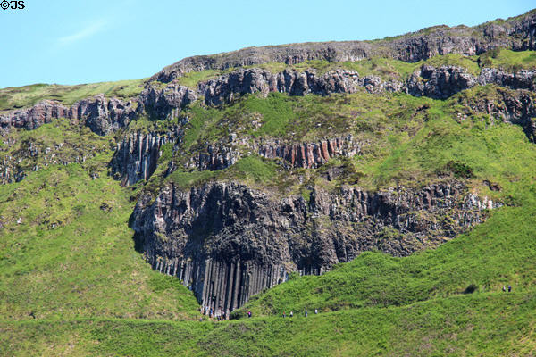 Columnar formations in cliffs at Giant's Causeway. Northern Ireland.