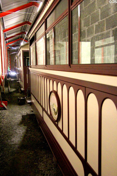 Passenger cars at Giant's Causeway & Bushmills Railway. Northern Ireland.