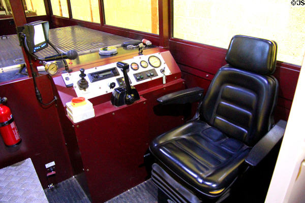 Cab of tourist train locomotive at Giant's Causeway & Bushmills Railway. Northern Ireland.