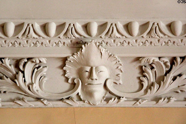 Parlor plaster ceiling frieze at Florence Court. Enniskillen, Northern Ireland.
