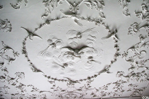 Dining room plasterwork ceiling at Florence Court. Enniskillen, Northern Ireland.