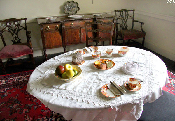 Breakfast table at Florence Court. Enniskillen, Northern Ireland.