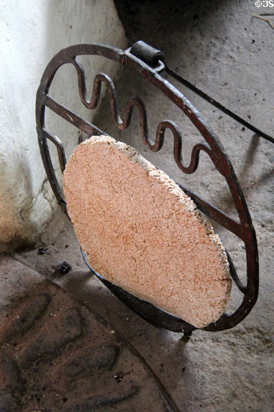Iron rack for baking flat cakes at Ulster American Folk Park. Omagh, Northern Ireland.