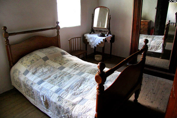 Campbell House bedrooms at Ulster American Folk Park. Omagh, Northern Ireland.