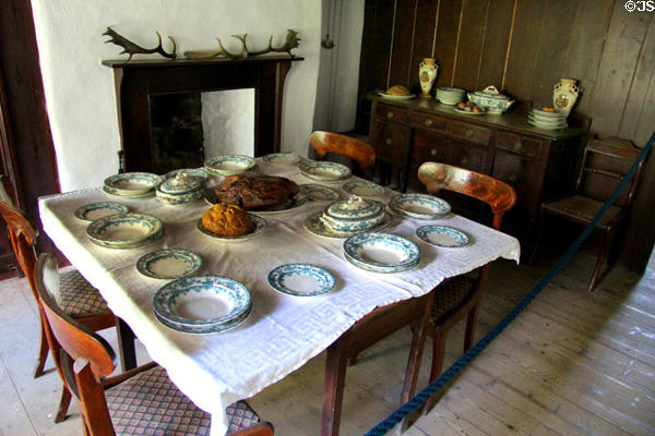 Campbell House dining room at Ulster American Folk Park. Omagh, Northern Ireland.