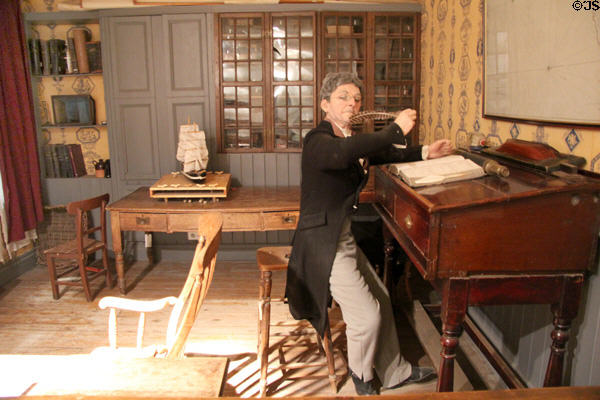 Georgian office typical for sailing ship business at Ulster American Folk Park. Omagh, Northern Ireland.