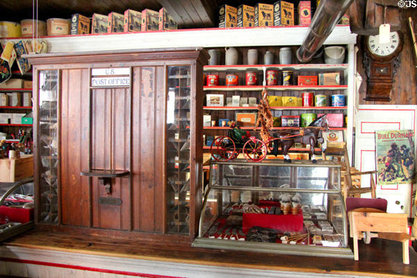 US Post Office in General Store at Ulster American Folk Park. Omagh, Northern Ireland.