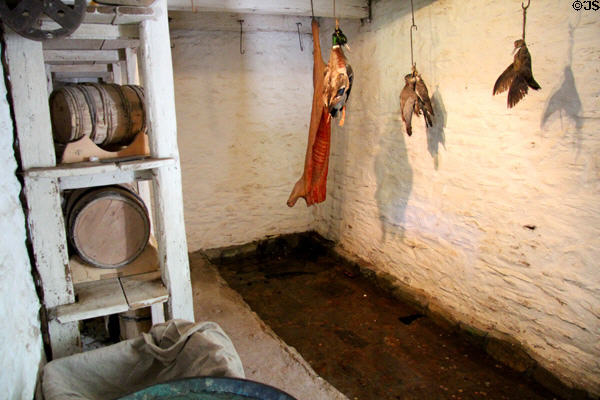 Storeroom in Samuel Fulton Stone House at Ulster American Folk Park. Omagh, Northern Ireland.