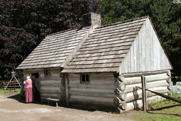 Log Cabin at Ulster American Folk Park. Omagh, Northern Ireland.