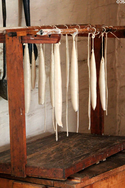 Candle dipping rack in Pennsylvania Log Farmhouse at Ulster American Folk Park. Omagh, Northern Ireland.