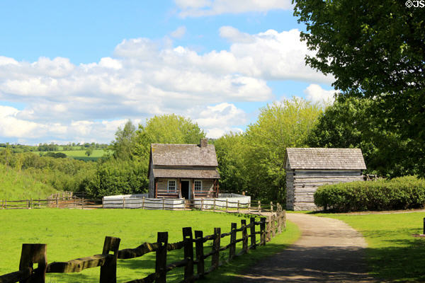 Western Pennsylvania Log House at Ulster American Folk Park. Omagh, Northern Ireland.