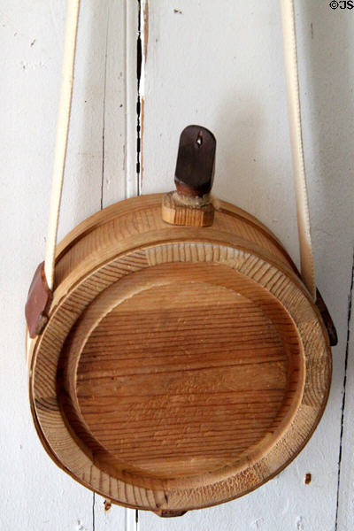 Wooden canteen in West Virginia McCallister House at Ulster American Folk Park. Omagh, Northern Ireland.