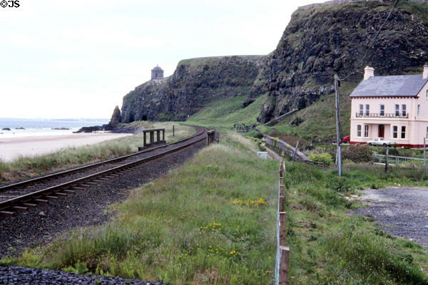 Mussenden Temple overlooking sea. Northern Ireland.