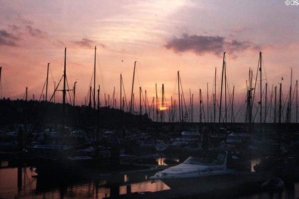 Sunset over Bangor Harbor. Bangor, Northern Ireland.