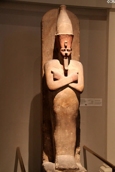 Limestone statue of Amenhotep I (18th Dynasty - c1510 BCE) from Thebes at British Museum. London, United Kingdom.