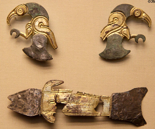 Celtic shield ornaments (6thC) from Kent & Norfolk at British Museum. London, United Kingdom.