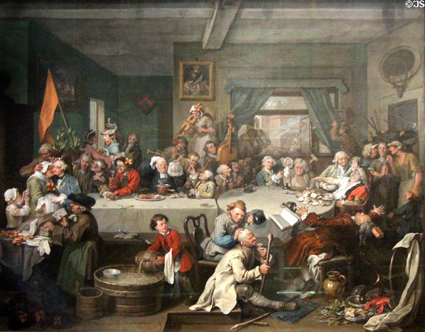 Humours of an Election I: Entertainment painting by William Hogarth at Sir John Soane's Museum. London, United Kingdom.