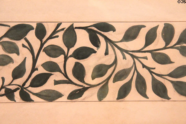 Painted Frieze wallpaper trim original design (1868-81) by William Morris at Morris Gallery. London, United Kingdom.