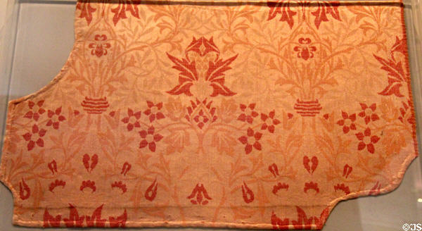 Flower Garden silk & wool cloth (1879) by William Morris at Morris Gallery. London, United Kingdom.