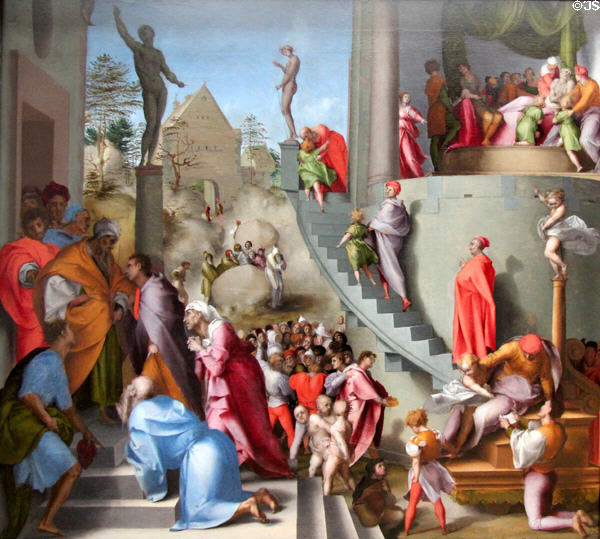 Joseph with Jacob in Egypt painting (prob 1518) by Pontormo at National Gallery. London, United Kingdom.