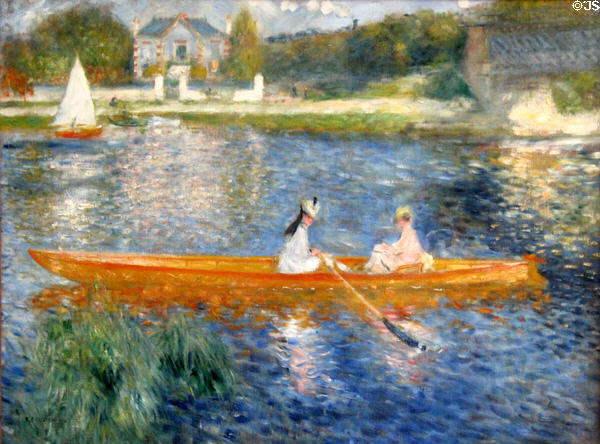 The Skiff (la Yole) painting (1875) by Pierre-Auguste Renoir at National Gallery. London, United Kingdom.
