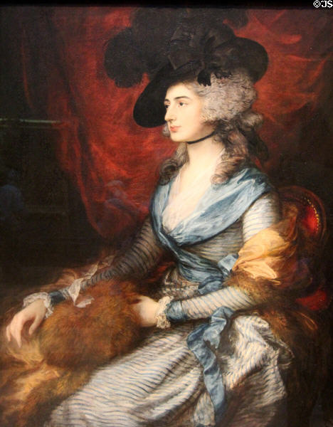 Actress Sarah Siddons portrait (c1752) by Thomas Gainsborough at National Gallery. London, United Kingdom.