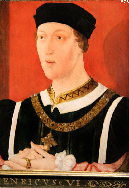 King Henry VI (1421-71; murdered in Tower of London) portrait (c1540) at National Portrait Gallery. London, United Kingdom.