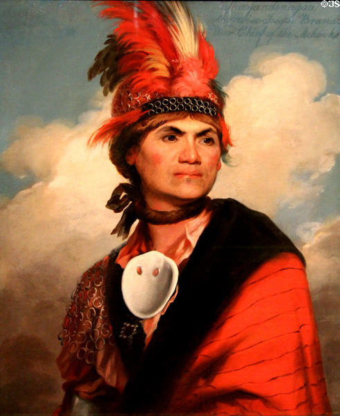 Thayendanegea (aka Joseph Brant) portrait (after 1789) after Gilbert Stuart & J.F. Rigaud at National Portrait Gallery. London, United Kingdom.