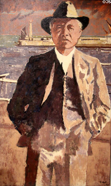 William Maxwell Aitken, 1st Baron Beaverbrook, Minister of Aircraft Production during WWII portrait (1935) by Walter Sickert at National Portrait Gallery. London, United Kingdom.