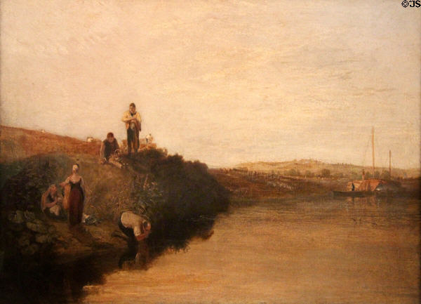 Harvest Dinner, Kingston Bank painting (1809) by Joseph Mallord William Turner at Tate Britain. London, United Kingdom.