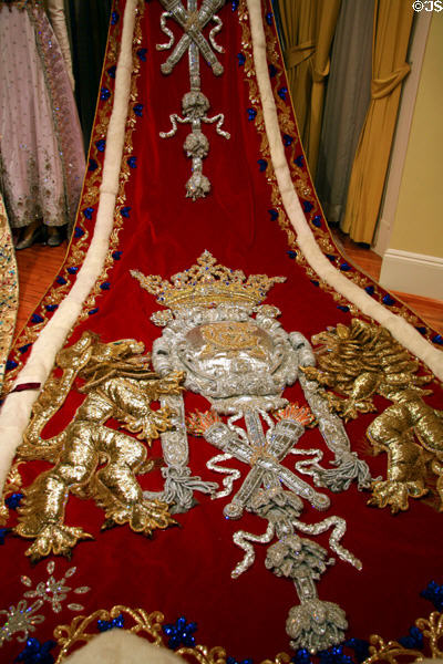 Red robe with lions at Mobile Carnival Museum. Mobile, AL.