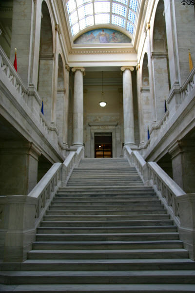 Stairway to Senate wing of Arkansas State Capitol. Little Rock, AR.
