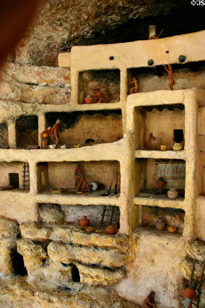 Model of adobe house at Montezuma Castle National Monument. AZ.