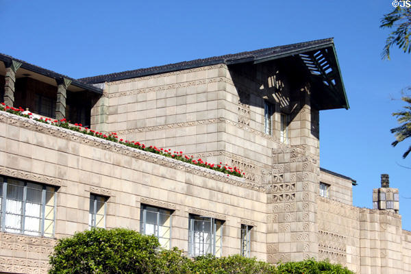 F.L. Wright style roof & block walls at Arizona Biltmore Hotel. Phoenix, AZ.