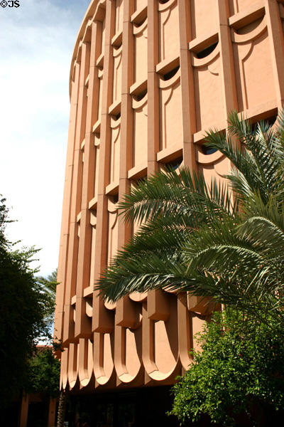 ASU Music Building facade details in Wright style. Tempe, AZ.
