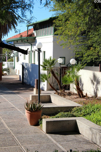Landscaping joins Corbett House to Tucson Museum of Art campus. Tucson, AZ.
