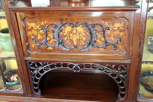 Details of Gilded Age display cabinet in Corbett House at Tucson Museum of Art. Tucson, AZ.
