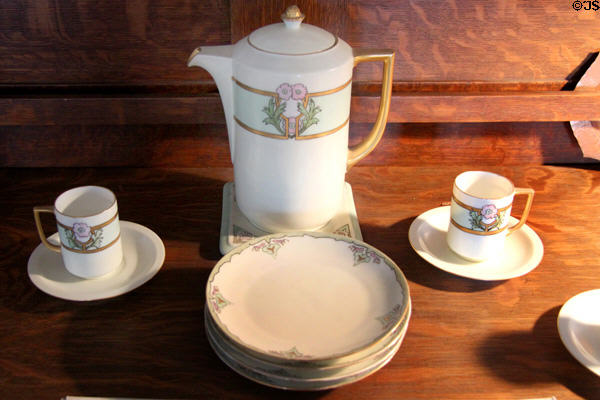 hand painted porcelain coffee set (1914) by Thomas Porcelain of Bavaria, Germany in Corbett House at Tucson Museum of Art. Tucson, AZ.