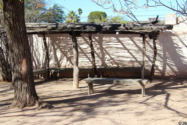 La Casa Cordova ramada in courtyard at Tucson Museum of Art. Tucson, AZ.