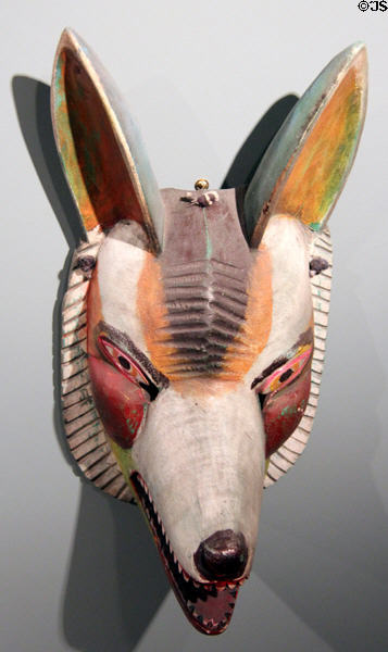 Painted wood wolf or dog carnival masks from Hildago, Mexico (early 20thC) at Tucson Museum of Art. Tucson, AZ.