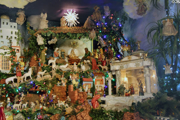 Manger detail of El Nacimiento at Tucson Museum of Art. Tucson, AZ.